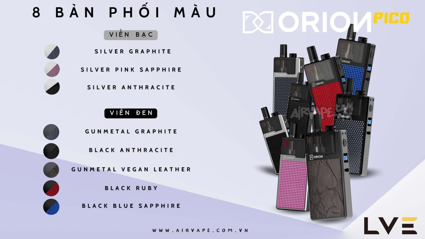 alt="bảng màu của pod Orion Lost Vape"