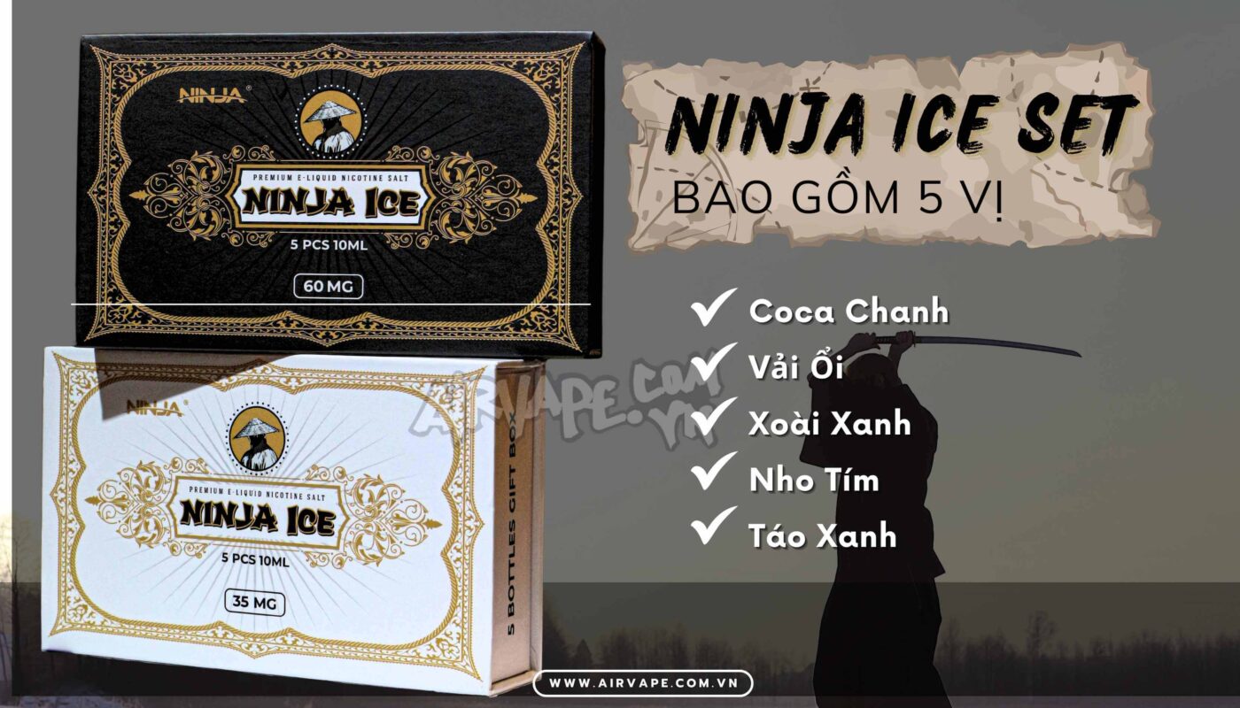 alt="ninja ice set bao gồm 5 vị, tinh dầu ninja ice"