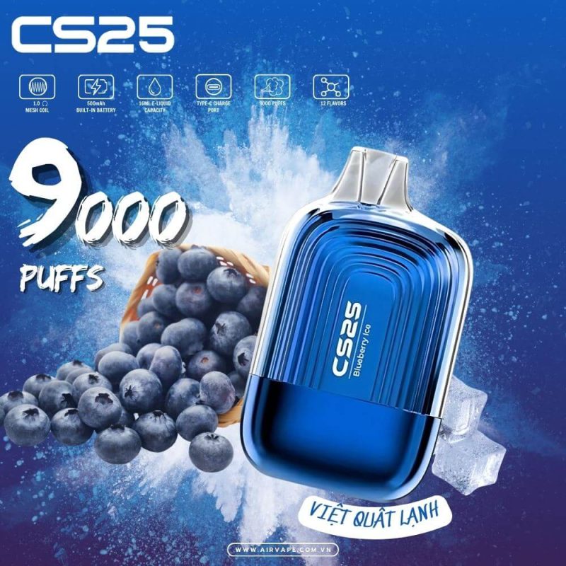 alt="cs25 cs9000 hơi pod 1 lần việt quất lạnh"