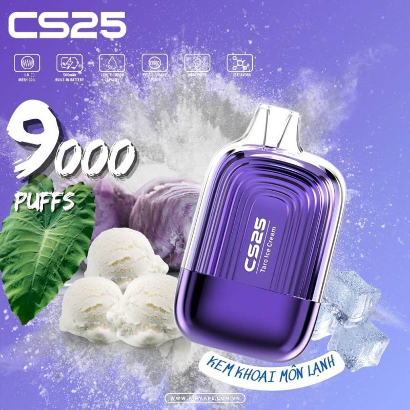 alt="cs25 cs9000 hơi pod 1 lần kem khoai môn lạnh, pod 1 lần giá rẻ"