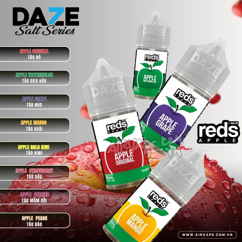 alt="7daze red apple, saltnic red apple, tinh dầu saltnic chính hãng red apple"